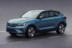 2022 Volvo C40 Recharge front left in blue